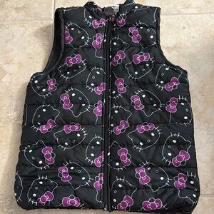 Hello Kitty Black Quilted Vest with Purple Bows